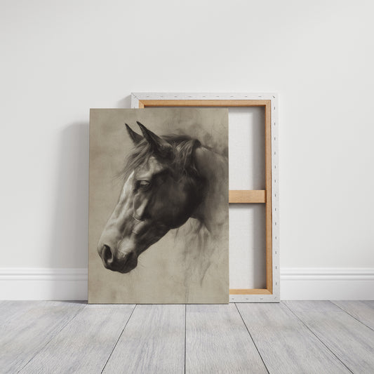 Horse Gaze In Weathered Wood