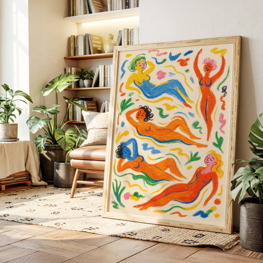 Joyful Nudes in Colorful Flow