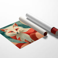 Nine-Tailed Fox in Crimson Swirls