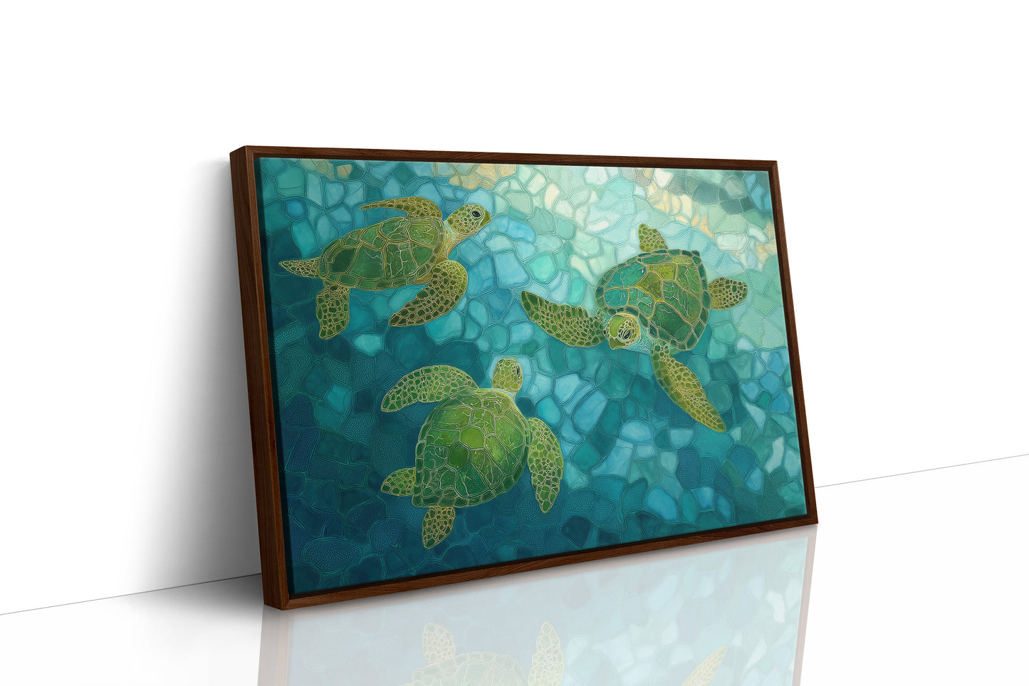 Sea Turtles Float Through Crystal Waters