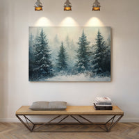 Silent Snow Settles Among Evergreens