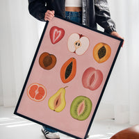 Fruits of Love – Feminine Fruit Print on Pink