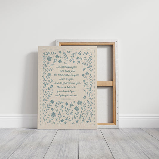 The Lord Bless You Floral Scripture Print