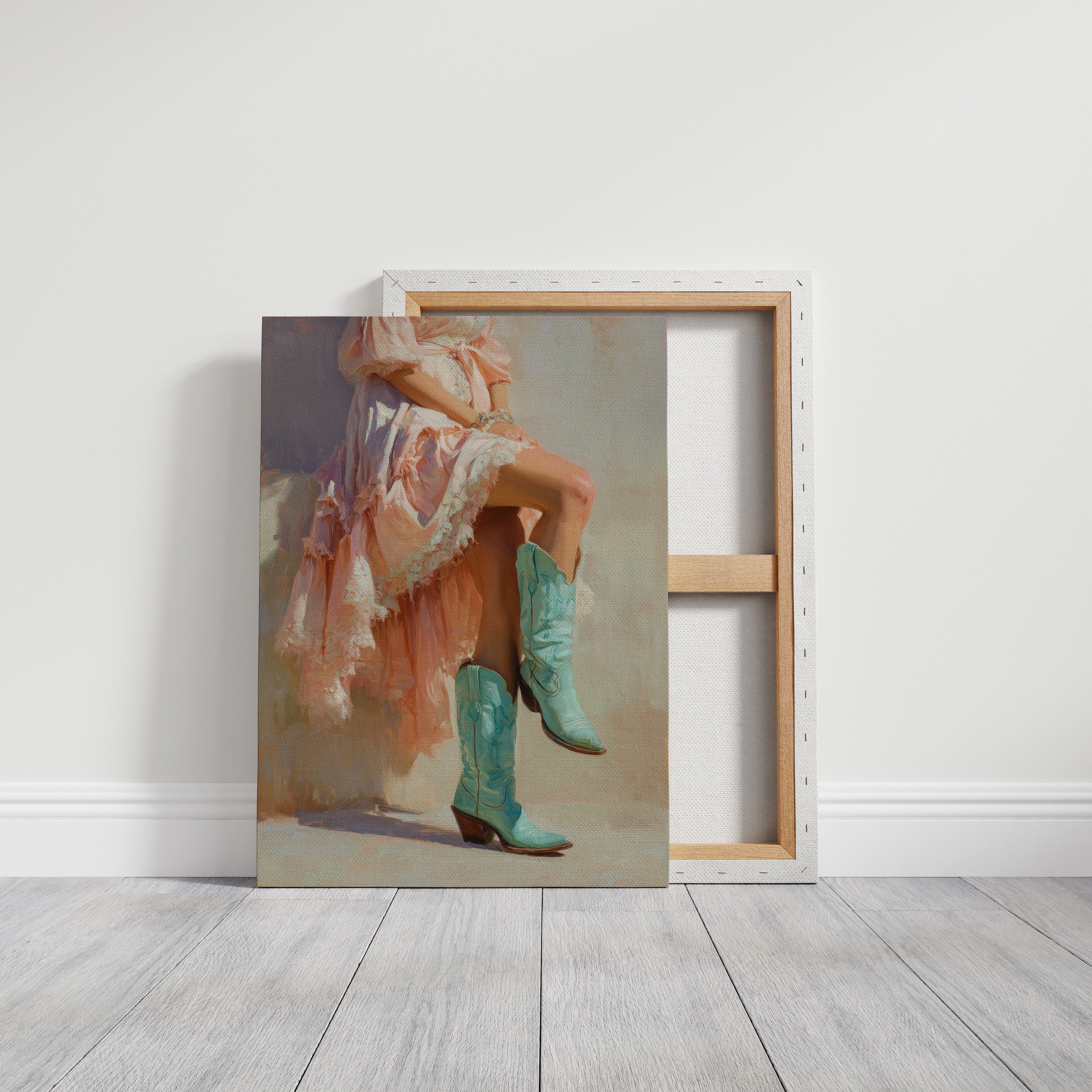 Turquoise Boots Meet Blush Lace