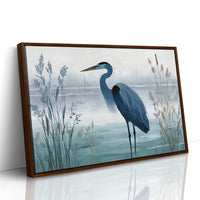 Blue Heron in Quiet Marsh