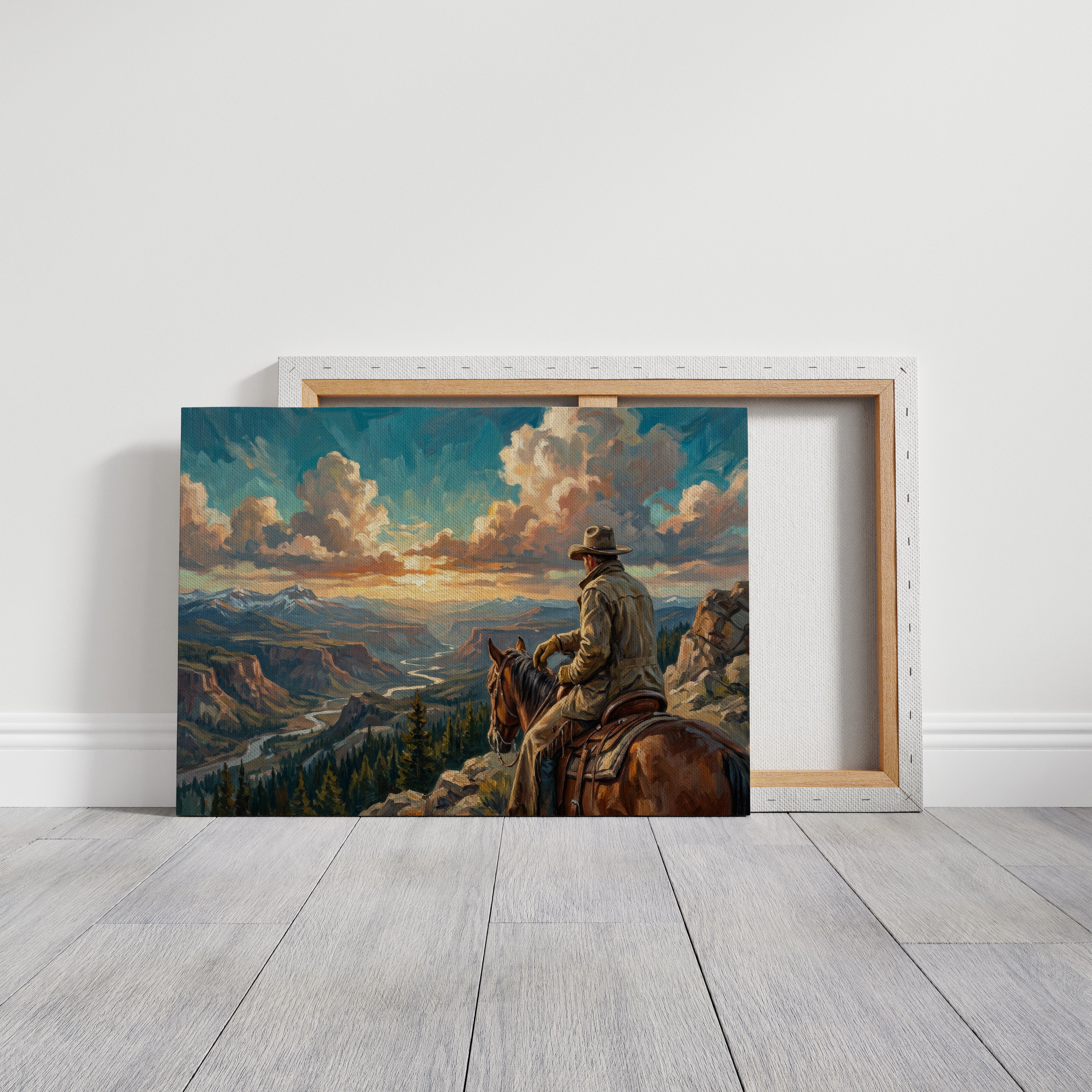 Cowboy Overlooking the Valley