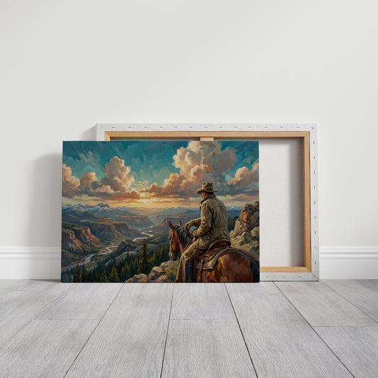 Cowboy Overlooking the Valley