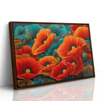 Poppies Dance In Turquoise Dreams