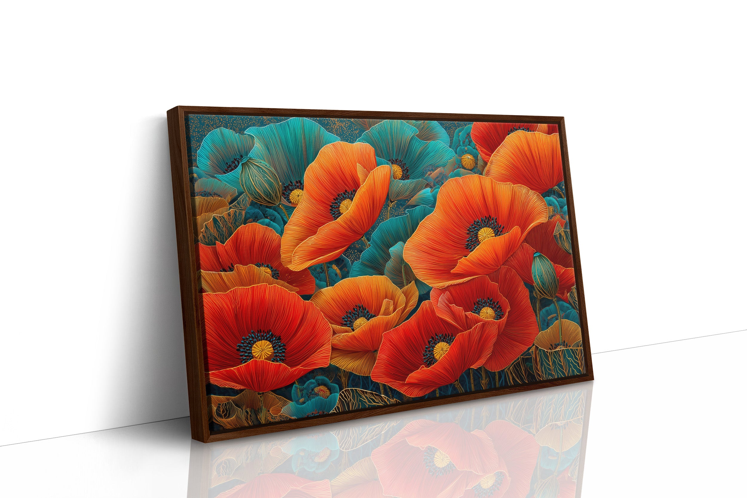 Poppies Dance In Turquoise Dreams