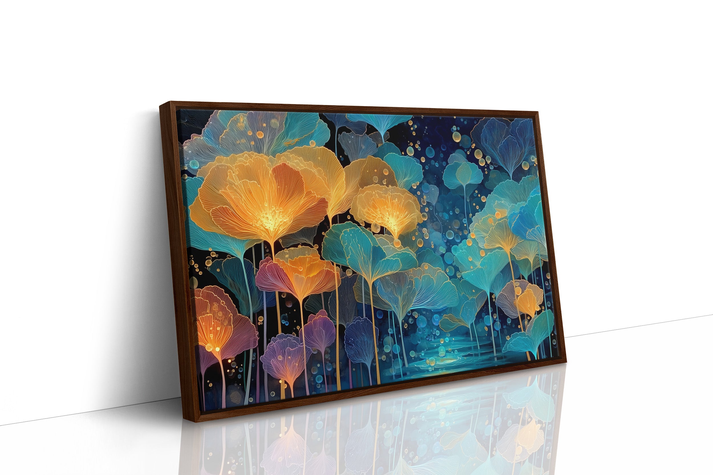Ginkgo Leaves Dance In Moonlit Rain