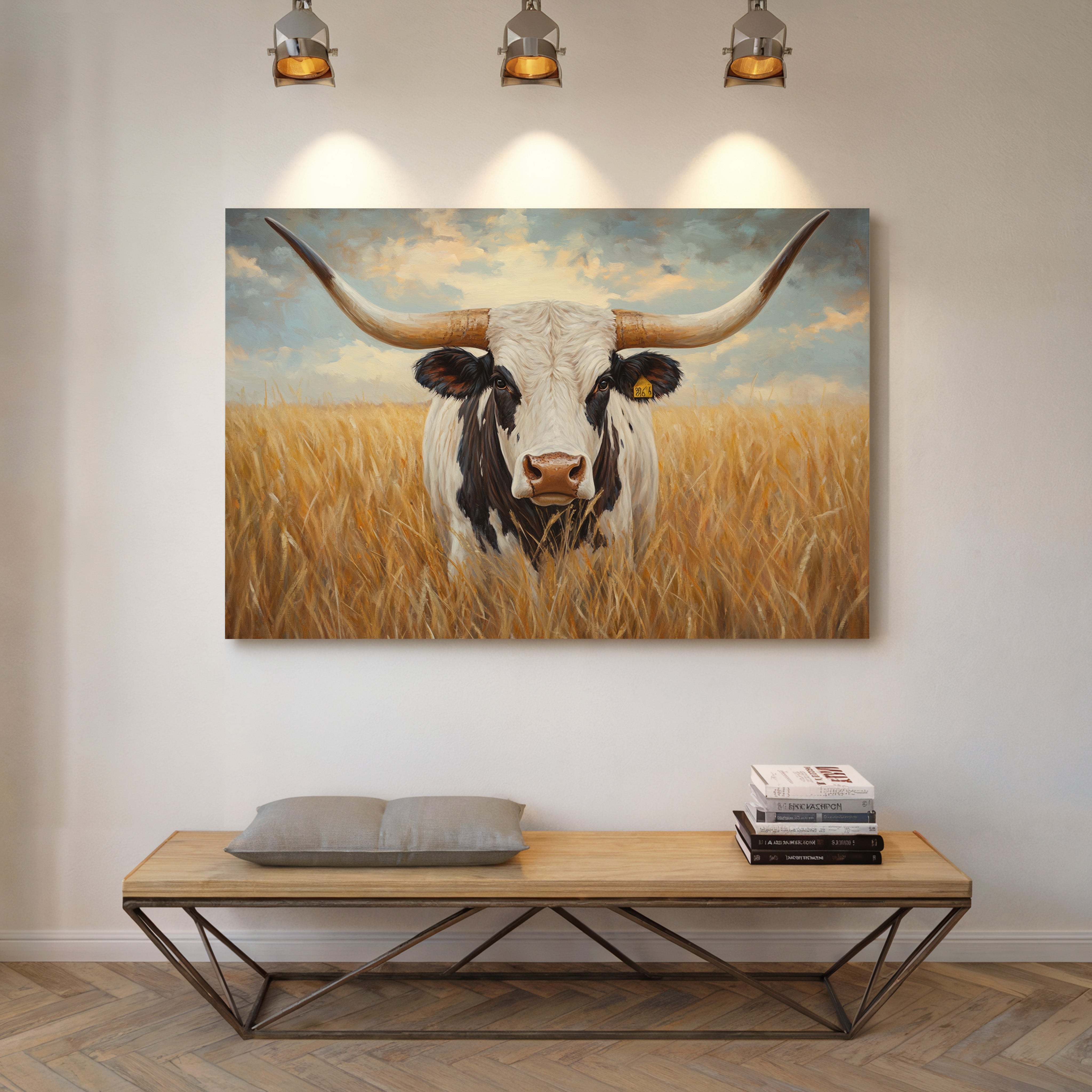 Golden Fields Meet Longhorn's Gaze