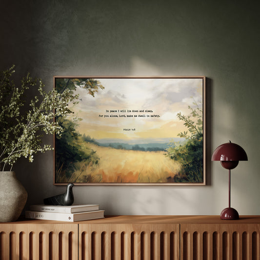 Golden Field of Peace with Psalm 4:8