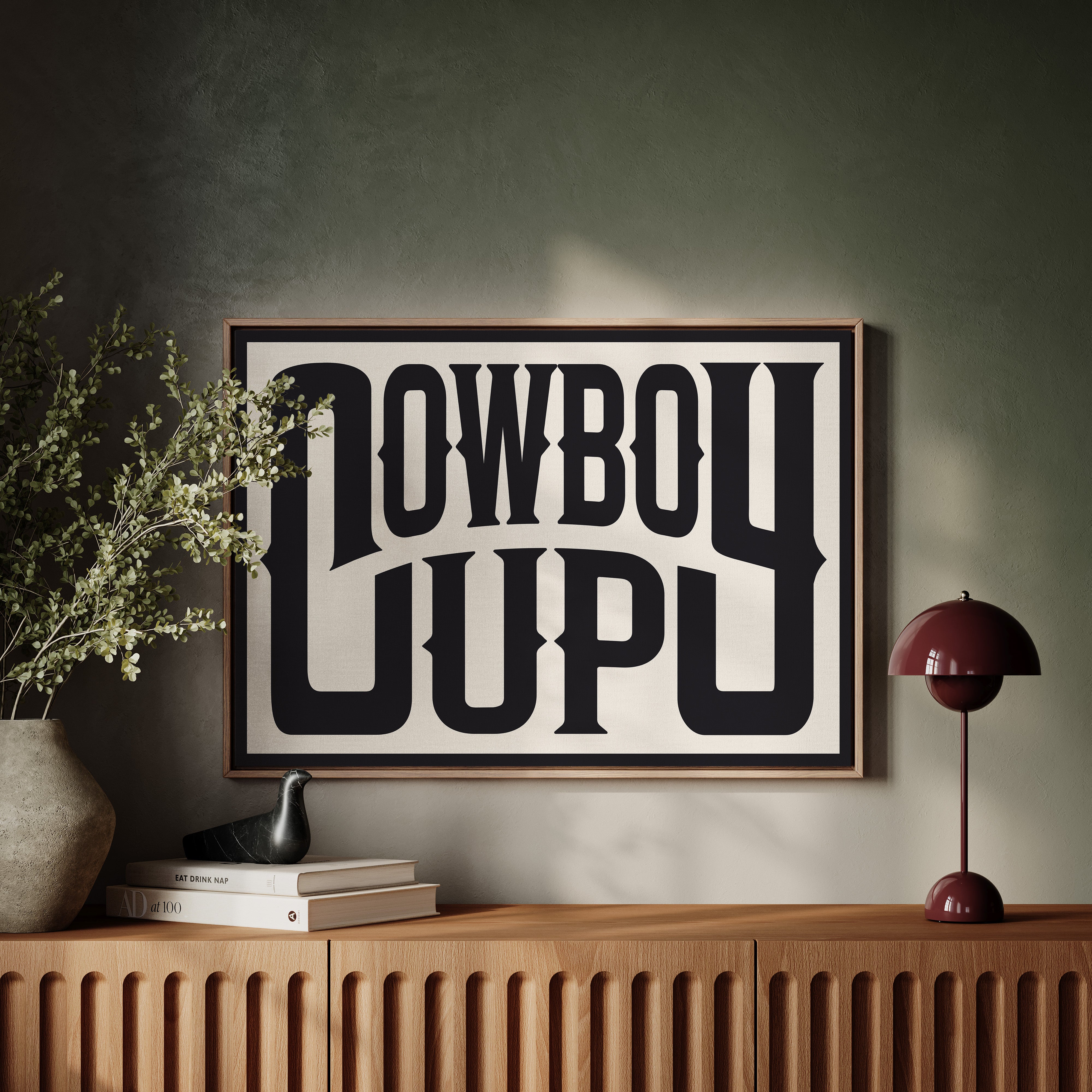 Cowboy Up Western Print in Black Ink
