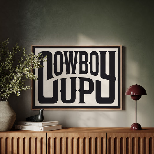 Cowboy Up Western Print in Black Ink