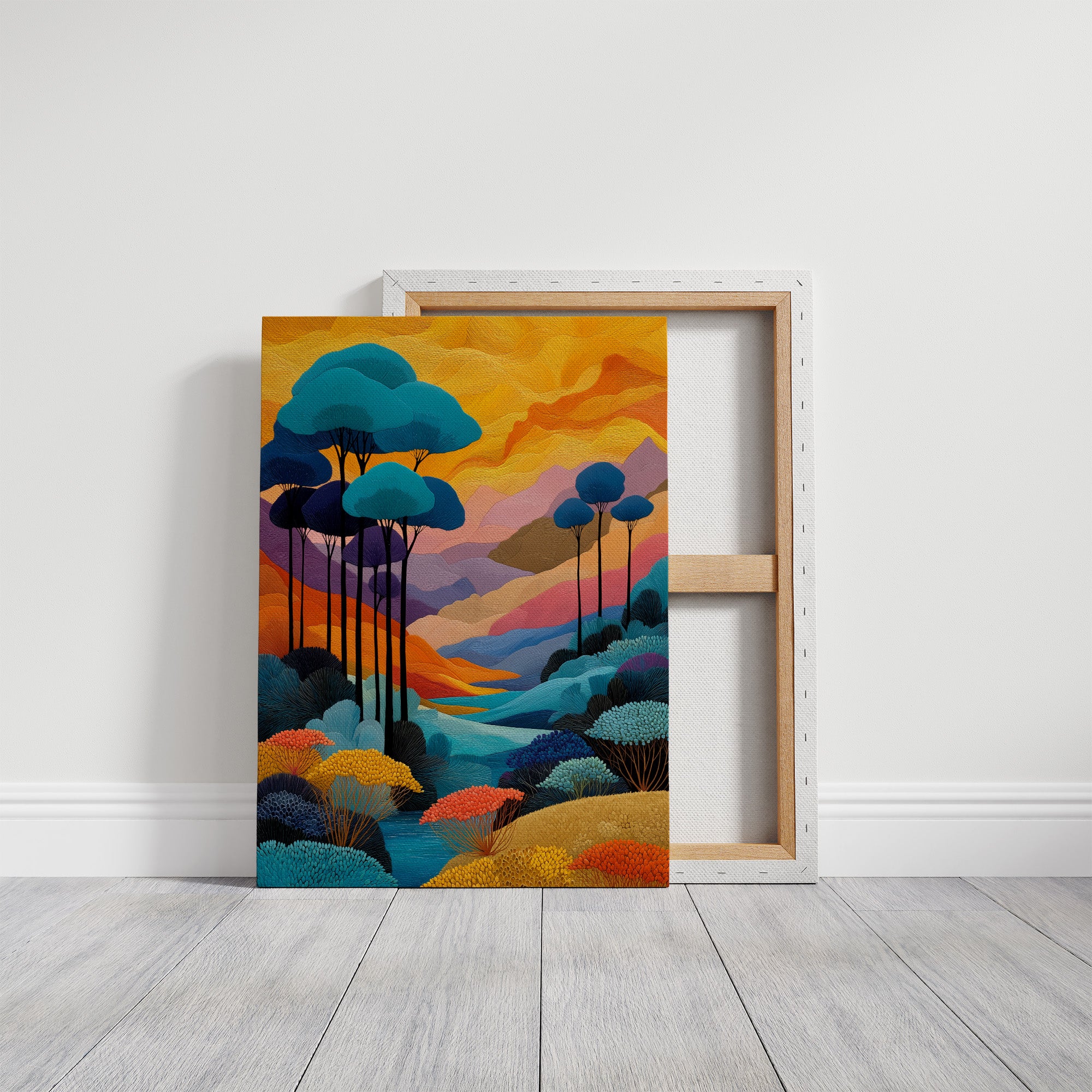 Tall Trees Dance In Coral Light