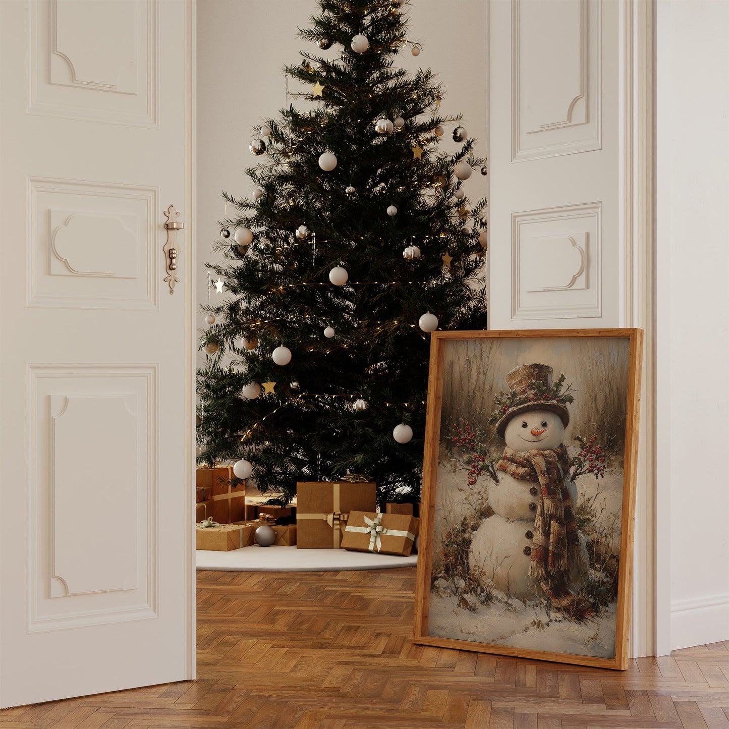 Winter's Charm In Plaid And Holly