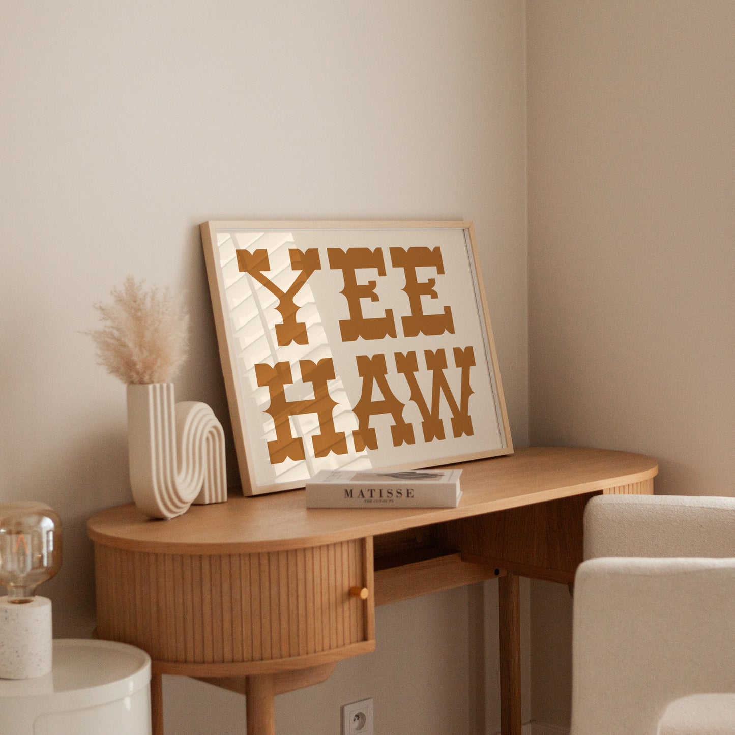 Yee Haw Western Wall Art – Rustic Cowboy Typography Print