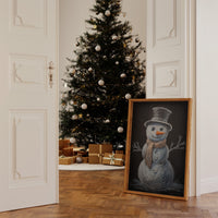 Snowman Tales On Winter Blackboard
