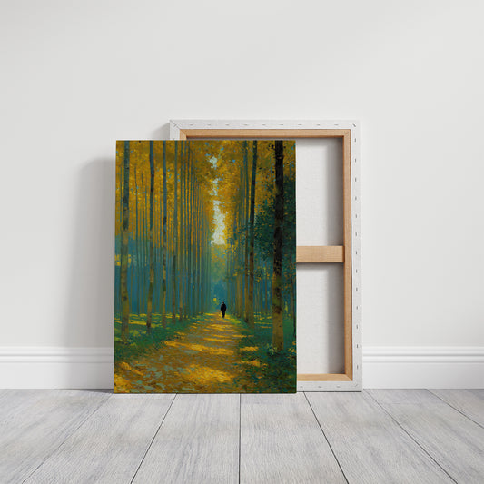 Solitary Journey Through Golden Corridors