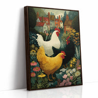 Three Hens and a Cottage Garden