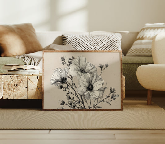 Cosmos Blooms In Graphite Grace