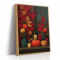 Candlelit Mantel: Leaves Took Over the Wall
