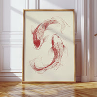 Yin-Yang Koi Fish – Minimalist Japanese Ink Wall Art