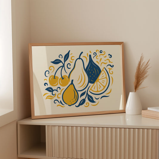 Mediterranean Kitchen Dances In Blue