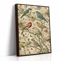 Five Finches on Antique Letters