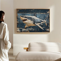 Deep Blue Tales On Weathered Wood