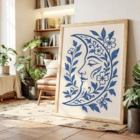 Floral Moon in Indigo Bloom