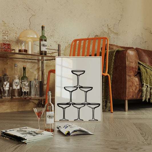 Champagne Tower Draws Midnight Maps