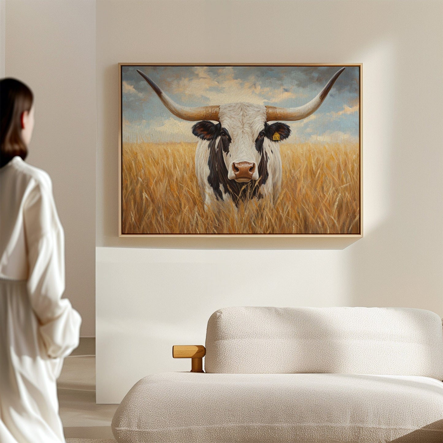 Golden Fields Meet Longhorn's Gaze