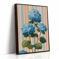 Blue Hydrangeas on a Happy Wall