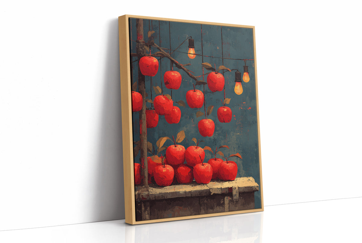 Orchard After Dark: Apples on Strings