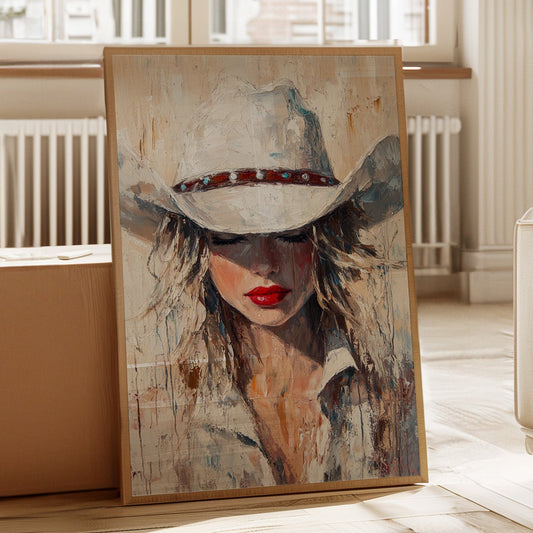 Cowgirl Grace in White Hat