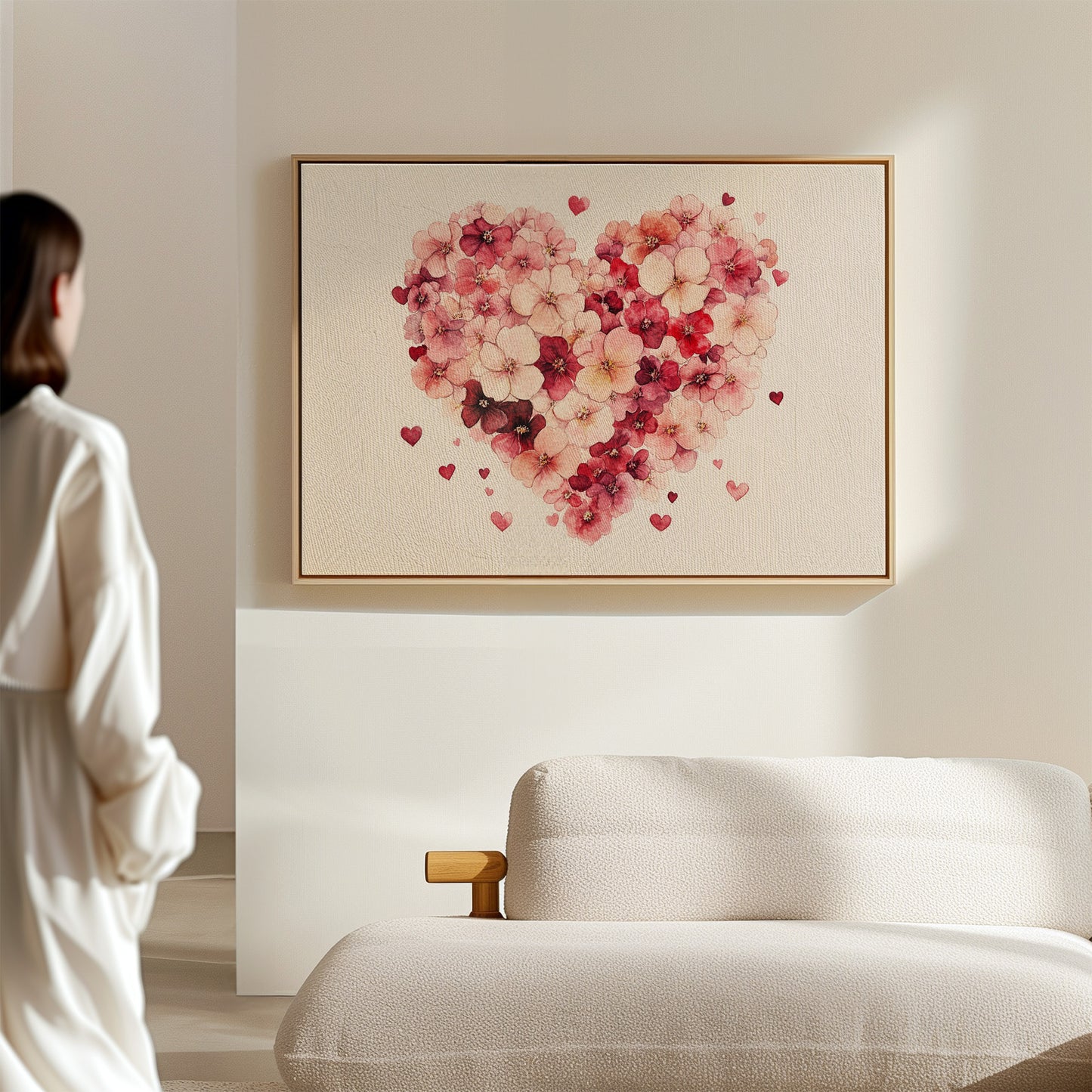 Love Blooms In Watercolor Hearts