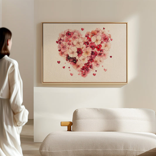 Love Blooms In Watercolor Hearts