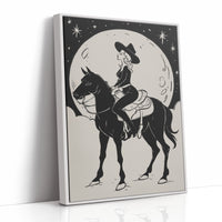 Moonlit Cowgirl Rides Among Stars