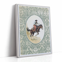 Sage Damask Frames Wild Bronco
