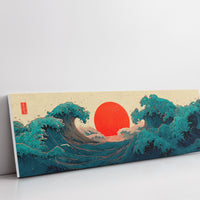 Crimson Sun Rising Over Ocean Waves