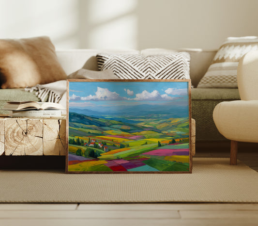 Tuscany Fields Dance In Rainbow Light