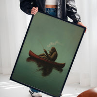 Fishing Ape in a Red Canoe