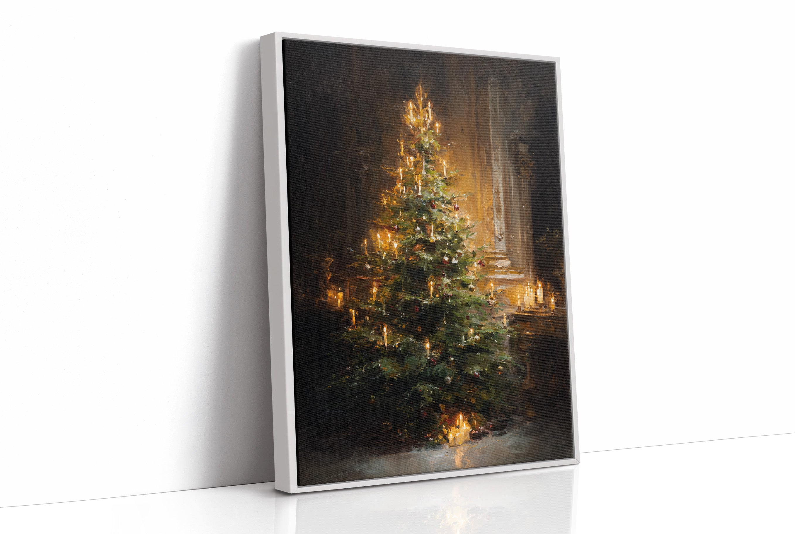 Candlelit Evergreen in Gilded Shadows
