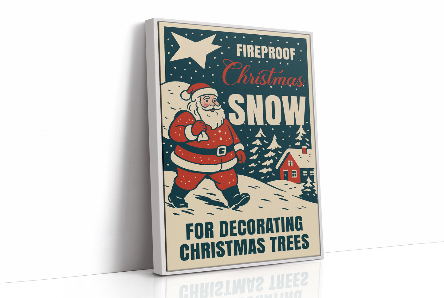 Vintage Holiday Through Snowy Pines