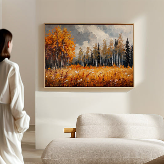 Autumn Meadow Sings Through Birch Lines