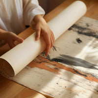 White Horse Against Rustic Planks