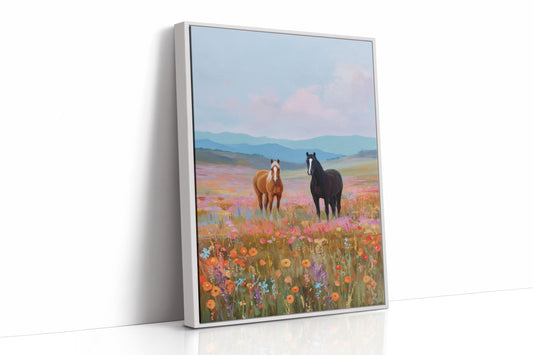 Wild Horses Dance Through Wildflowers