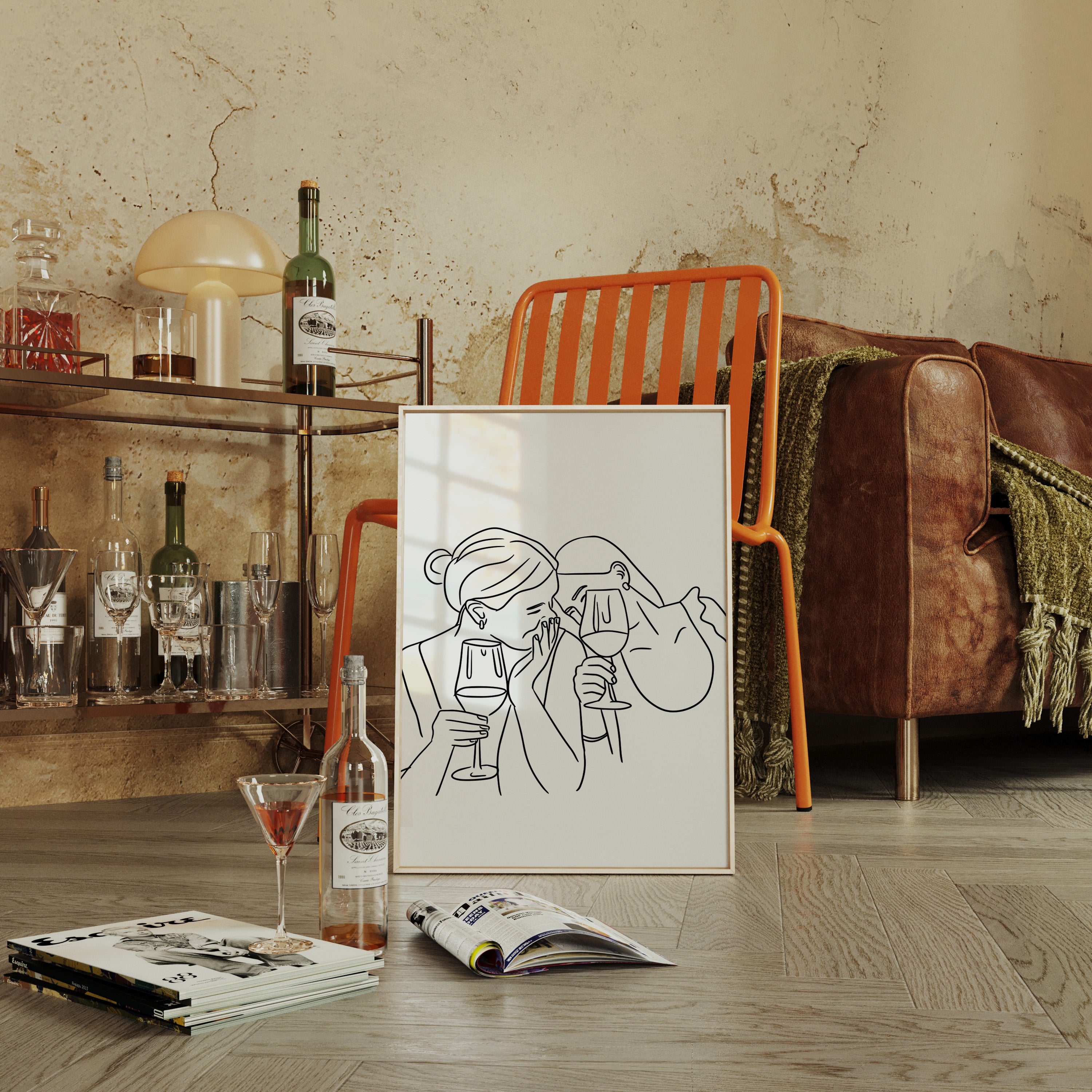 Laughter Ripples Through Wine Glass Stories