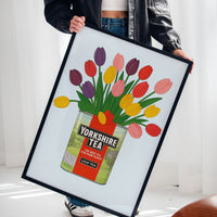 Tulips in a Yorkshire Tea Tin